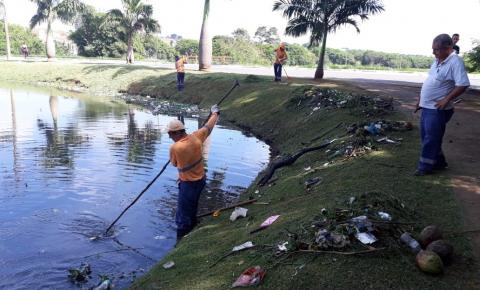 Prefeitura limpa lagoas do Jardim Amanda em Hortolândia